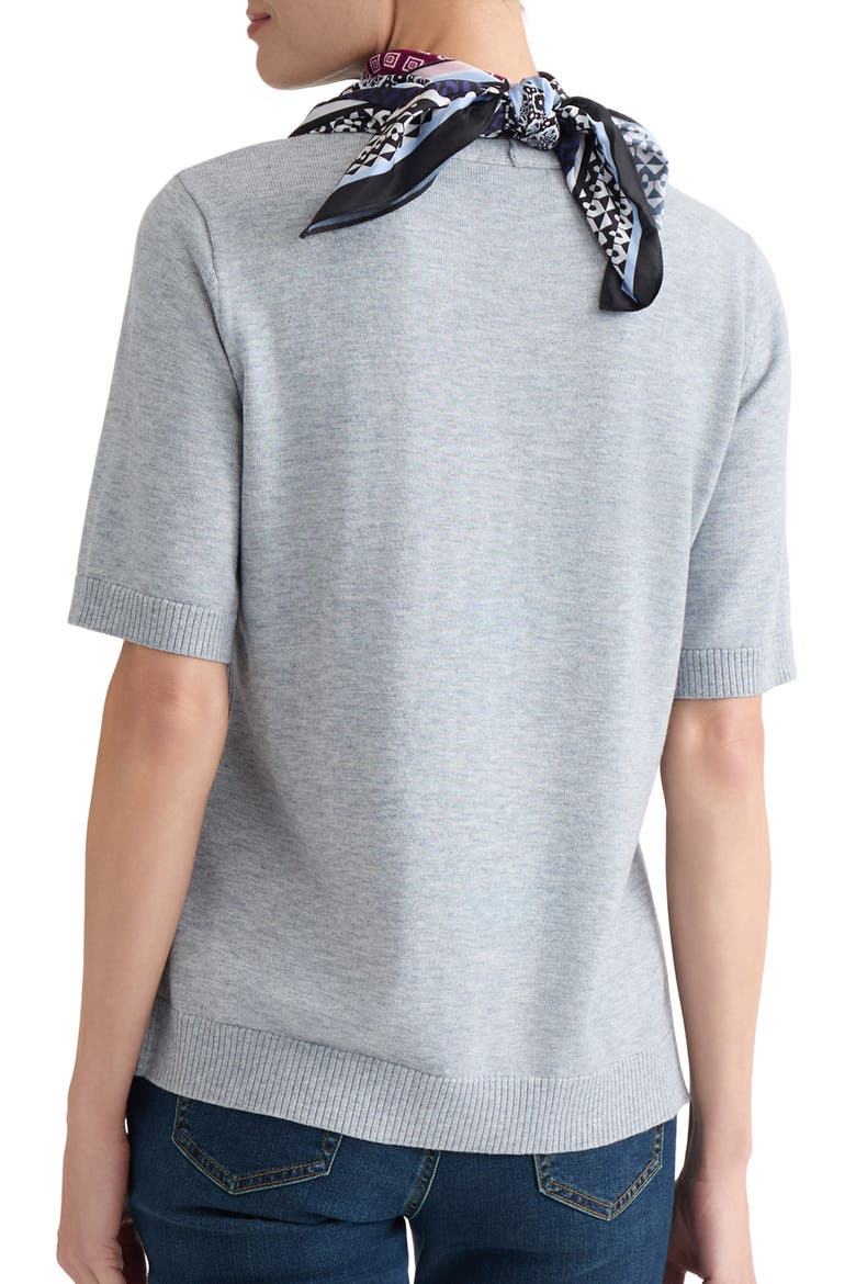 Crewneck Half Sleeve Top, Alternate, color, LIGTH HEATHER GREY