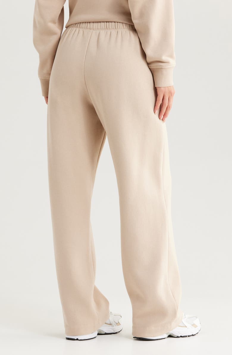 Zella Cloud Fleece Straight Leg Sweatpants, Alternate, color, Tan Oxford