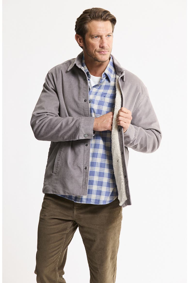 Fleece Lined Corduroy Shirt Jacket, Alternate, color, LIGHT GREY