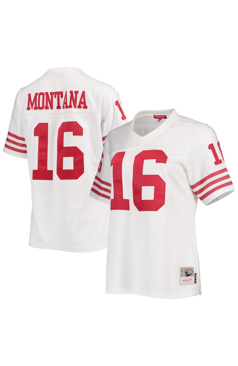 Mitchell & Ness Women's Mitchell & Ness Joe Montana White San Francisco 49ers Legacy Replica Player Jersey, Main, color,