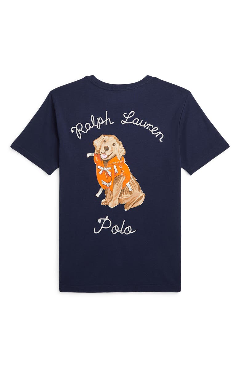 Polo Ralph Lauren Kids' Pup Embroidered Cotton Graphic T-Shirt, Alternate, color,