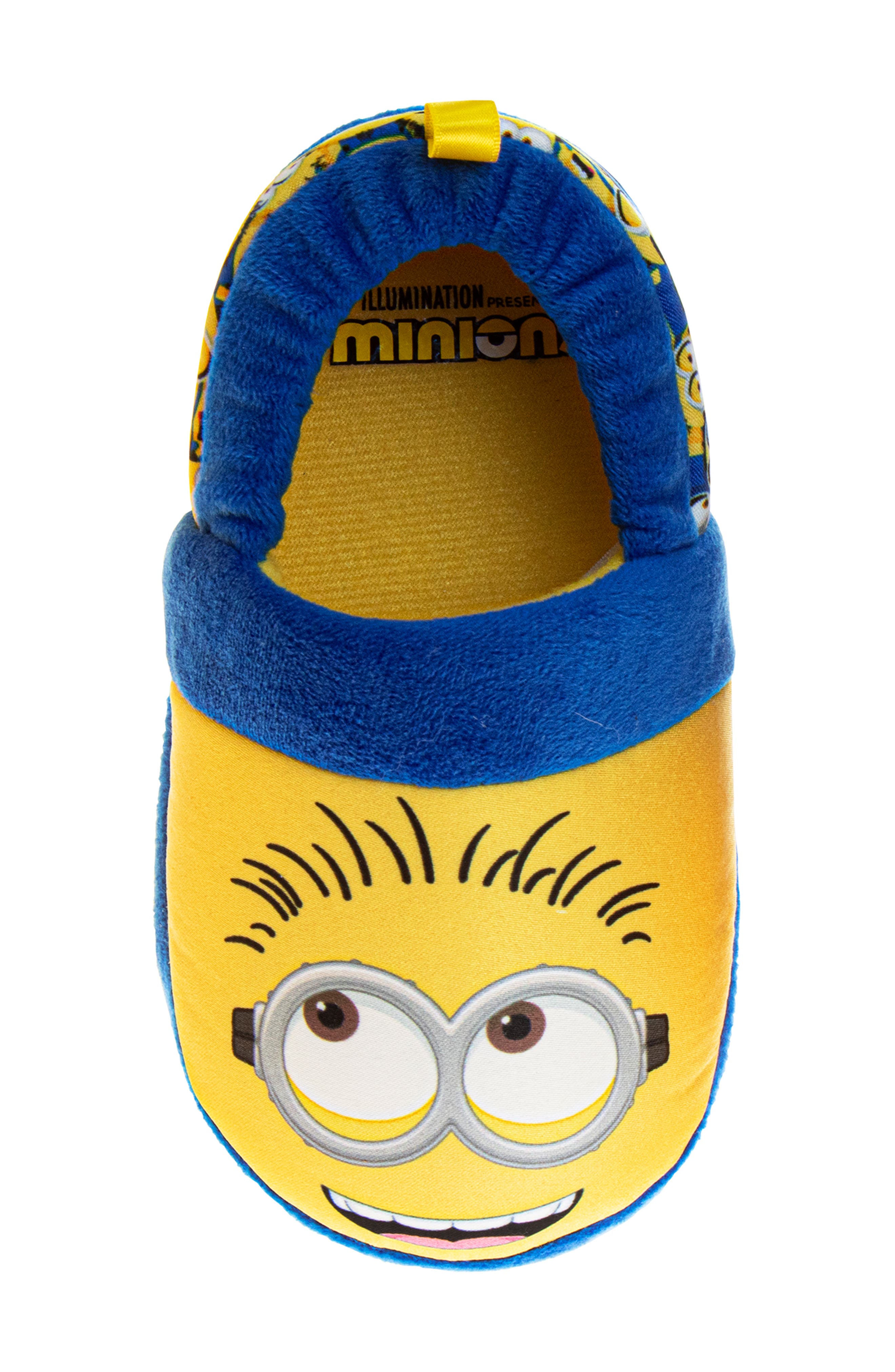 Kids' Minion Slippers, Alternate, color, BLUE/ YELLOW