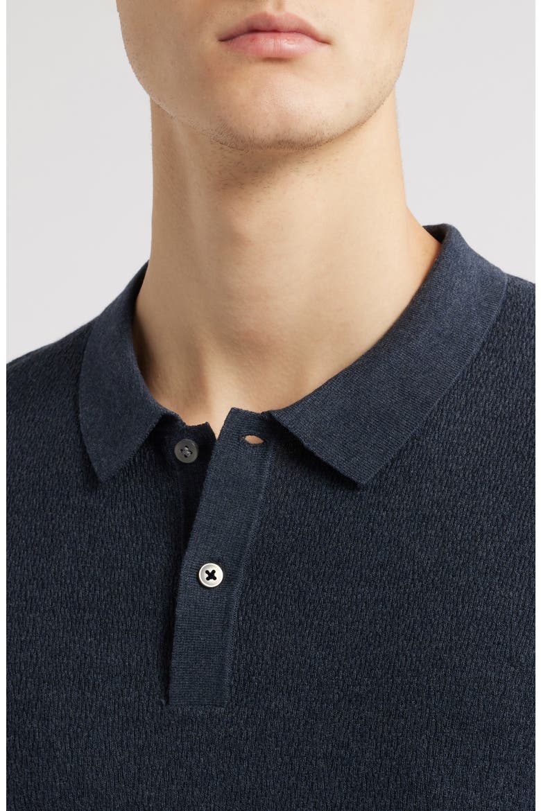 Neo Short Sleeve Polo Sweater, Alternate, color, NAVY