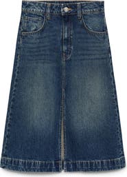 MANGO Denim Midi Skirt