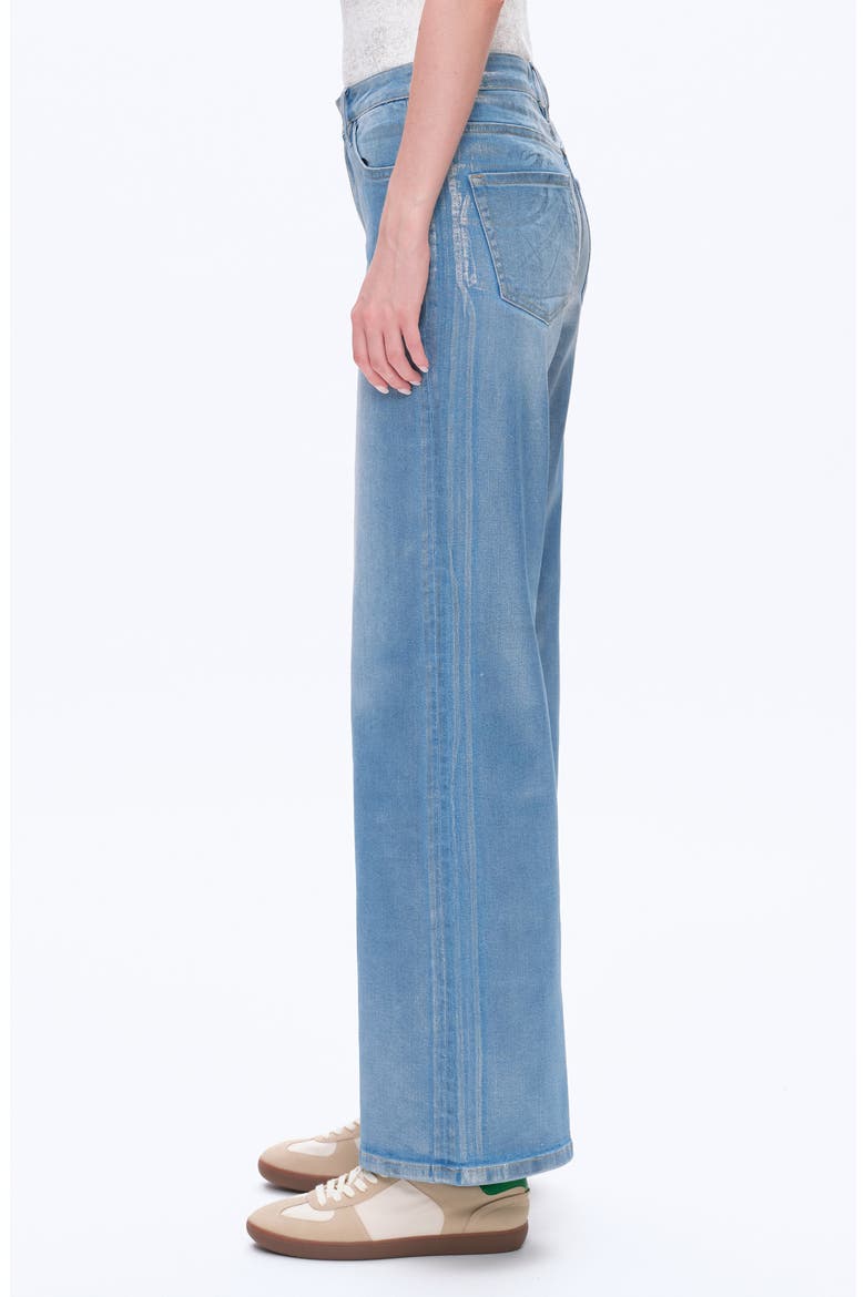Metallic High Waist Wide Leg Jeans, Alternate, color, BLUE/ SILVER