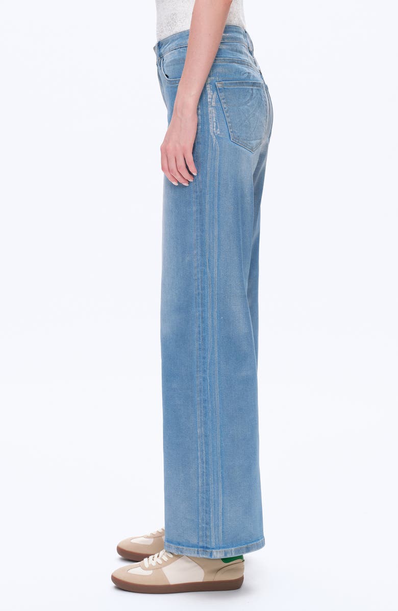 Bayeas Metallic High Waist Wide Leg Jeans, Alternate, color, Blue/ Silver