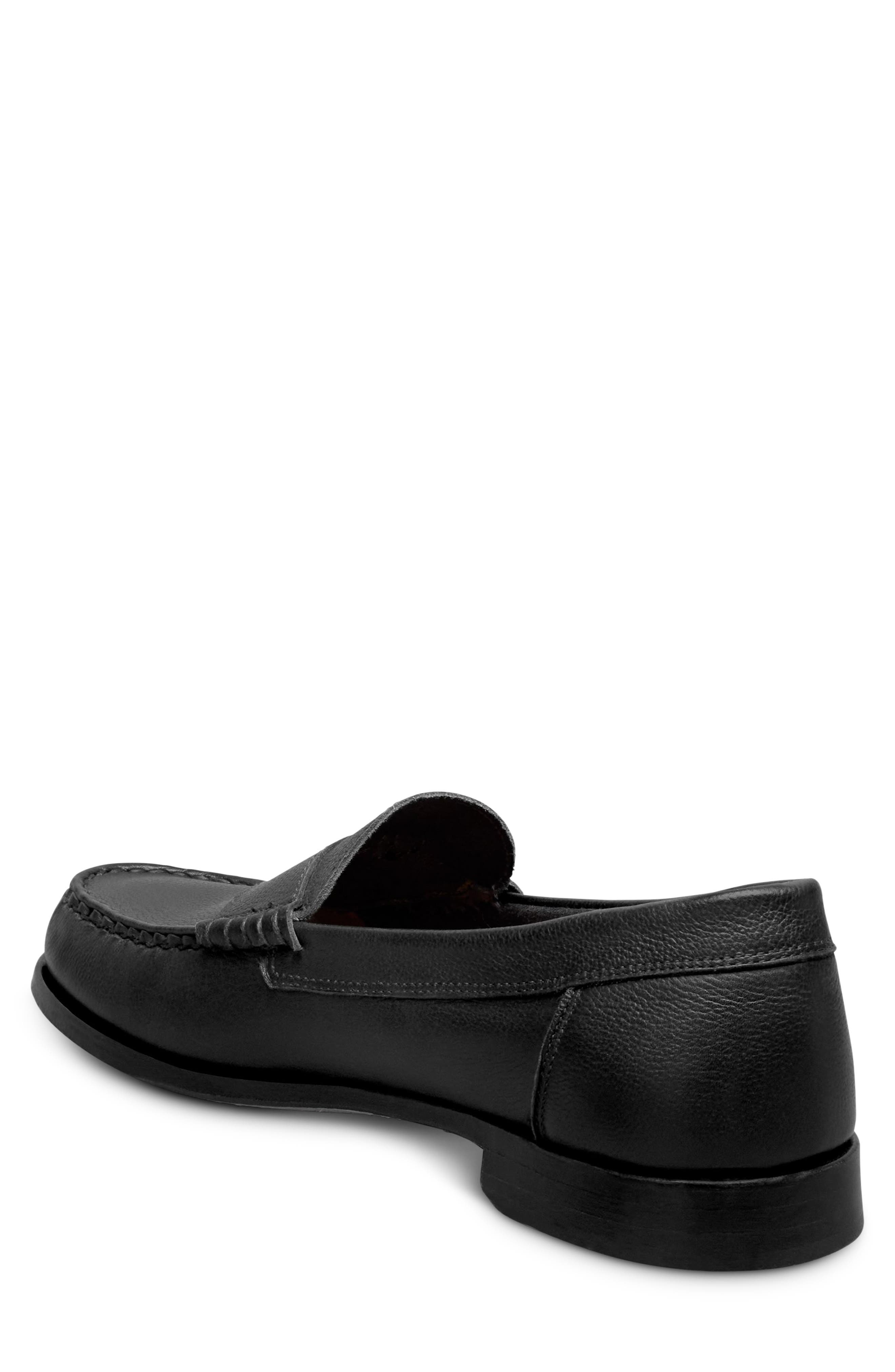 Ned Leather Penny Loafer, Alternate, color, BLACK