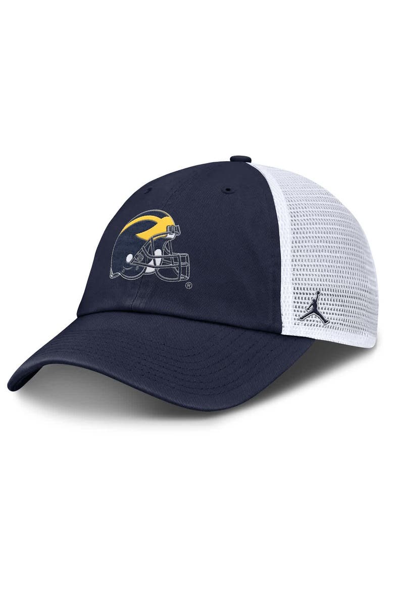 Men's Jordan Brand Navy/White Michigan Wolverines Club Trucker Adjustable Hat, Alternate, color, Navy