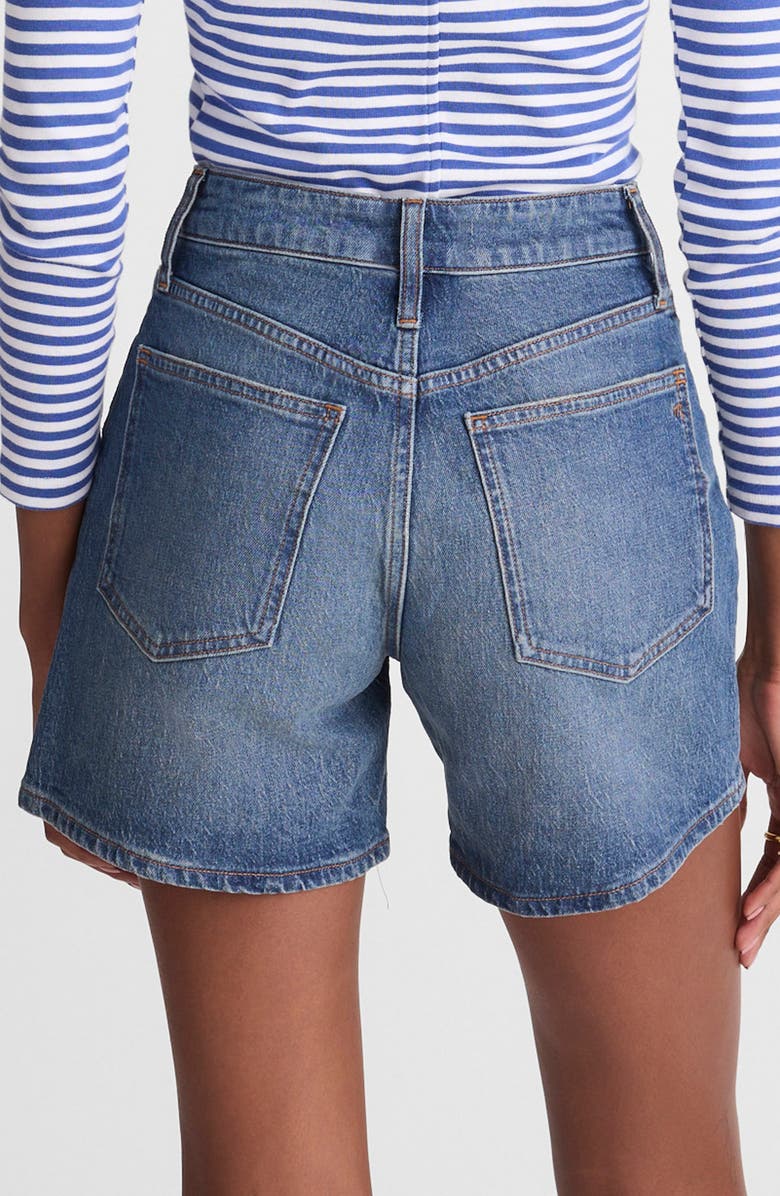 Madewell The Perfect Vintage High Waist Mid Length Denim Shorts, Alternate, color, Irmo Wash