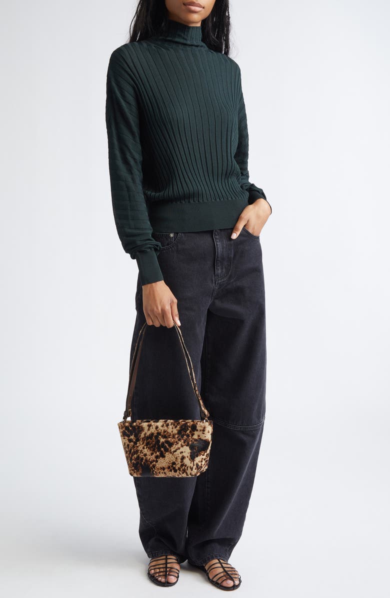 Proenza Schouler Luiza Mock Neck Rib Sweater, Alternate, color, Bottle Green