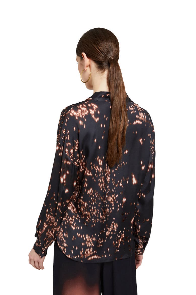 Viscose Shirt With Scarf Neck, Alternate, color, Black