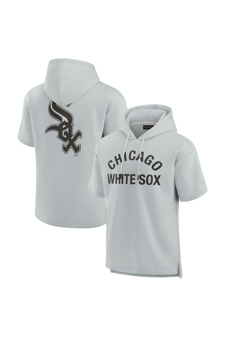 Unisex Fanatics Signature Gray Chicago White Sox Elements Super Soft Fleece Short Sleeve Pullover Hoodie, Main, color, Gray