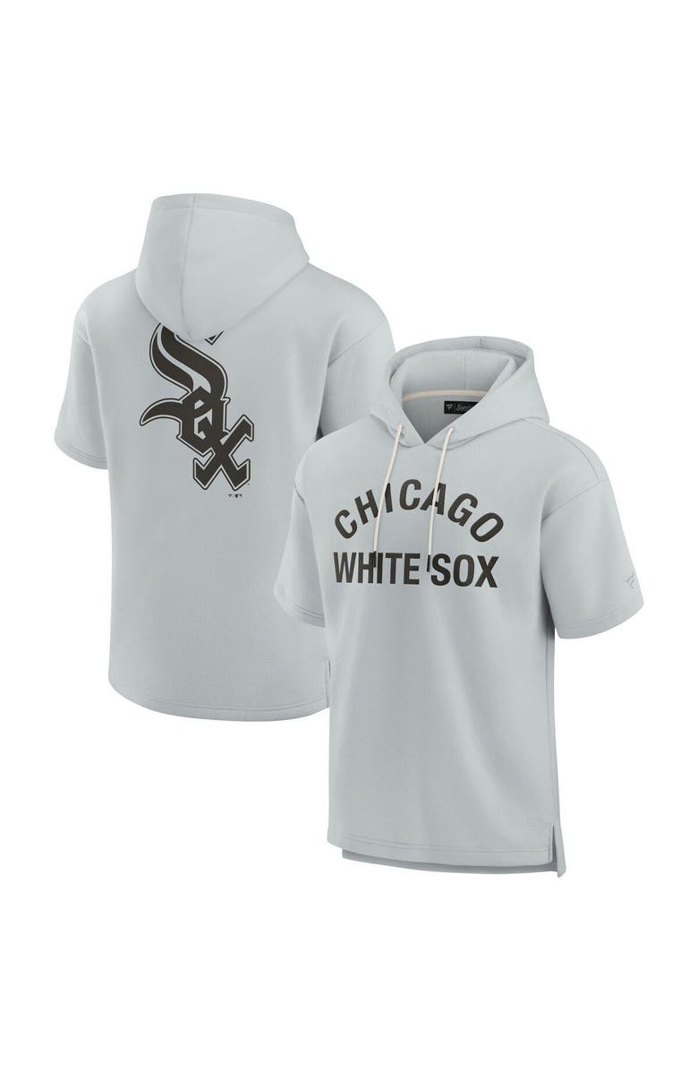 Fanatics Signature Unisex Fanatics Signature Gray Chicago White Sox Elements Super Soft Fleece Short Sleeve Pullover Hoodie, Main, color, Gray
