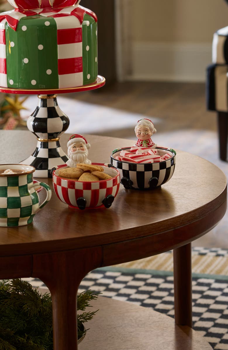 MACKENZIE CHILDS Check It Out Set of 2 Snack Bowls, Alternate, color, Red