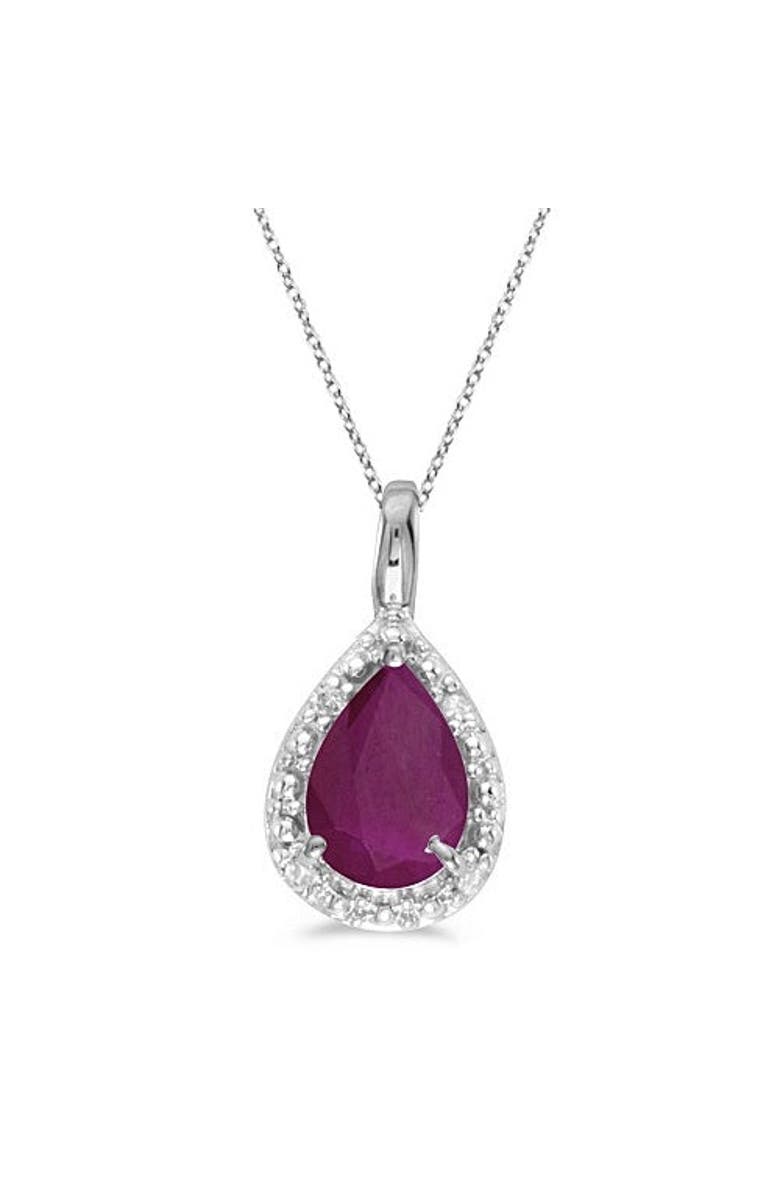 ALLUREZ Pear Shaped Pendant Necklace, Main, color, 0.75Ct, White Gold