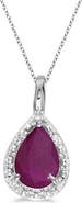 ALLUREZ Pear Shaped Pendant Necklace