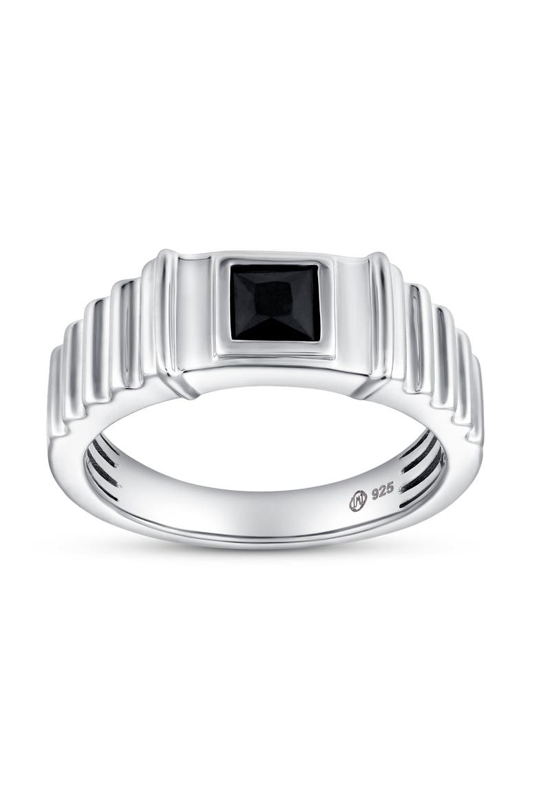 Arashi 0.7CT Princess Cut Black Spinel Ring 925 Silver, Main, color, Sterling Silver