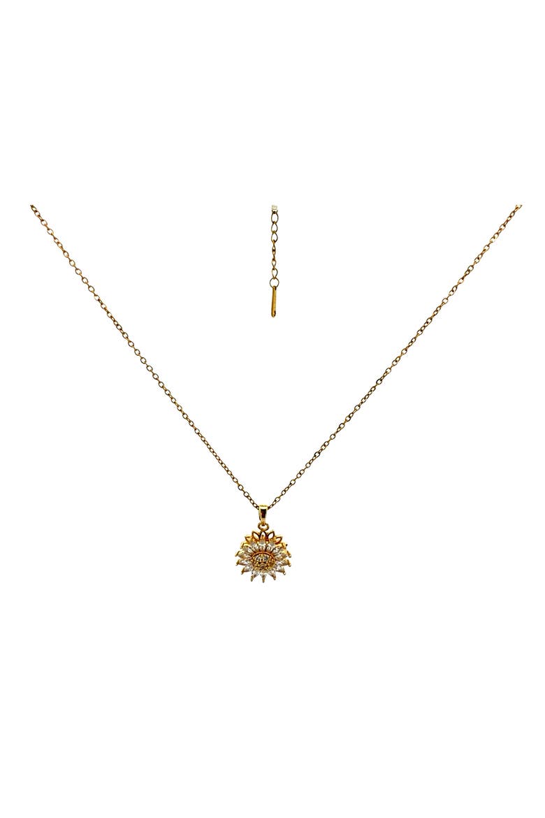 Sunflower Spinner Pendant Necklace, Alternate, color, Gold