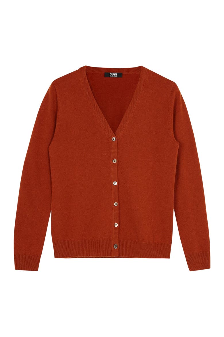 Essential Cashmere V-Neck Cardigan, Alternate, color, sugar almond