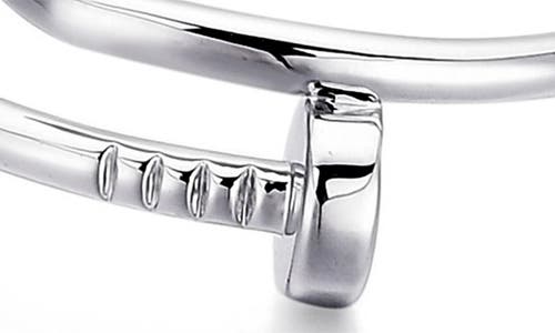 Adornia Crossover Nail Ring In Silver