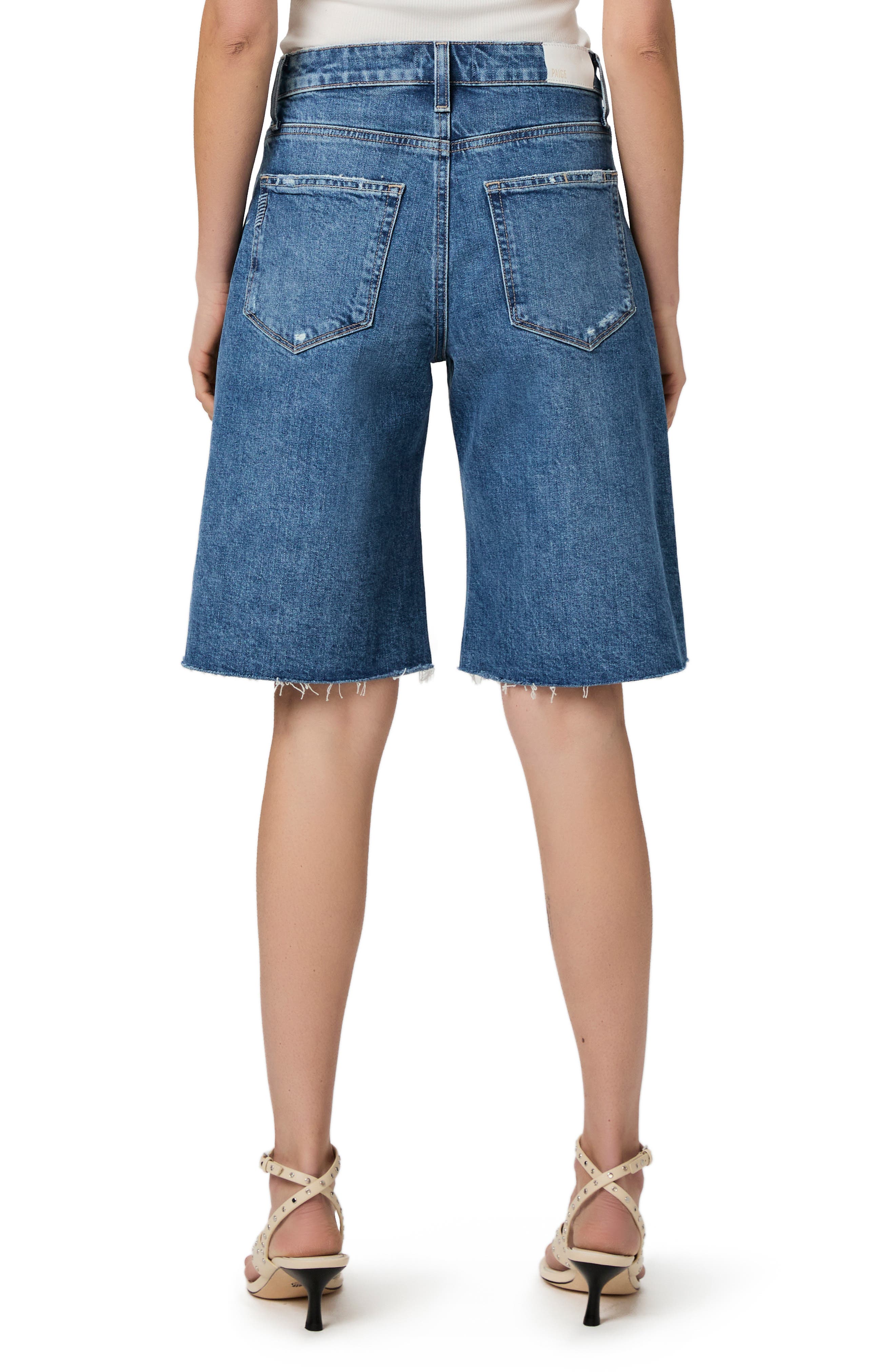 Cadee Raw Hem Denim Bermuda Shorts - image 2
