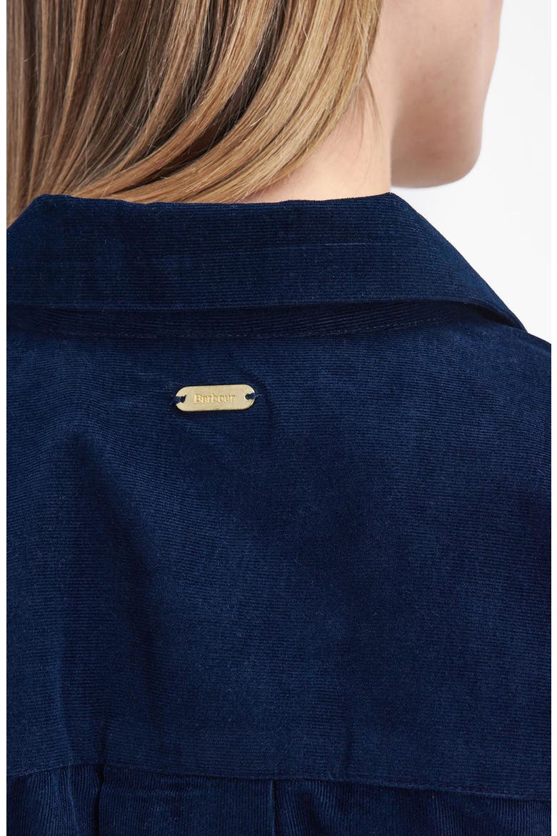 Noelle Long Sleeve Cotton Corduroy Belted Shirtdress, Alternate, color, NAVY BLUE