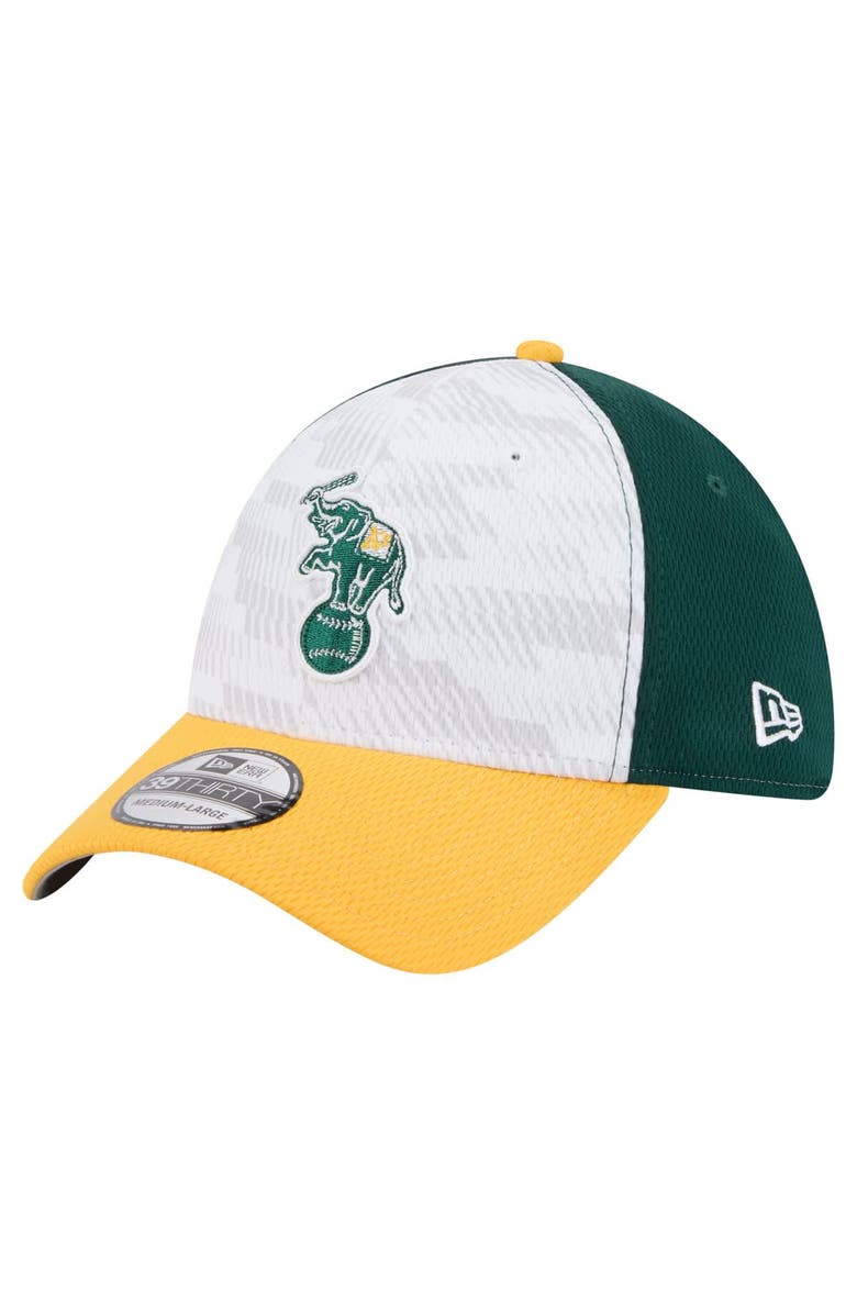 New Era Men's New Era Dark Green/Gold Athletics 2025 MLB Clubhouse 39THIRTY Flex Hat, Main, color, Dark Green