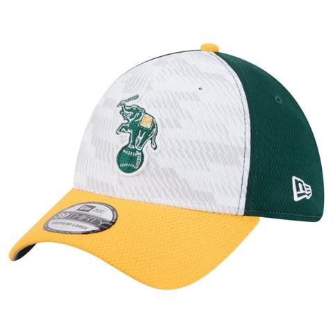 Men's New Era Dark Green/Gold Athletics 2025 MLB Clubhouse 39THIRTY Flex Hat