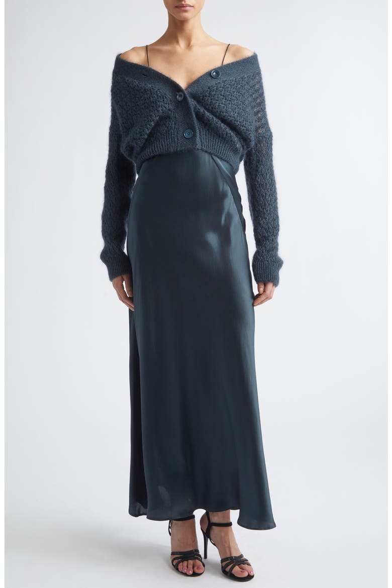 Silk Slipdress, Alternate, color, 178 DARK JADE