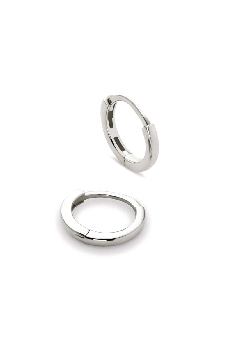 Ana Luisa Gold Huggie Hoop Earrings, Main, color, White Gold