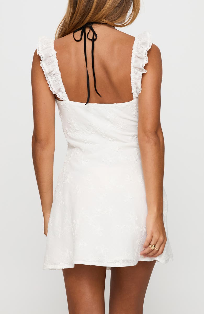 Princess Polly Beacall Embroidered Lace Trim Cotton Mini Sundress, Alternate, color, White