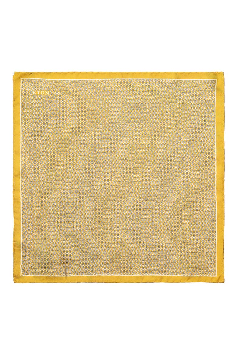Geometric Silk Pocket Square, Alternate, color, LIGHT YELLOW