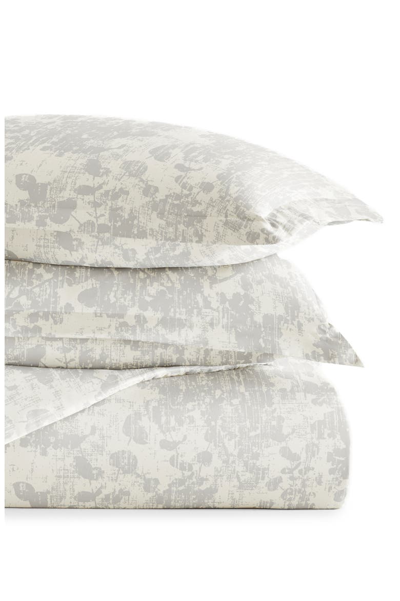 Patterned Duvet Set, Alternate, color, LIGHT GRAY