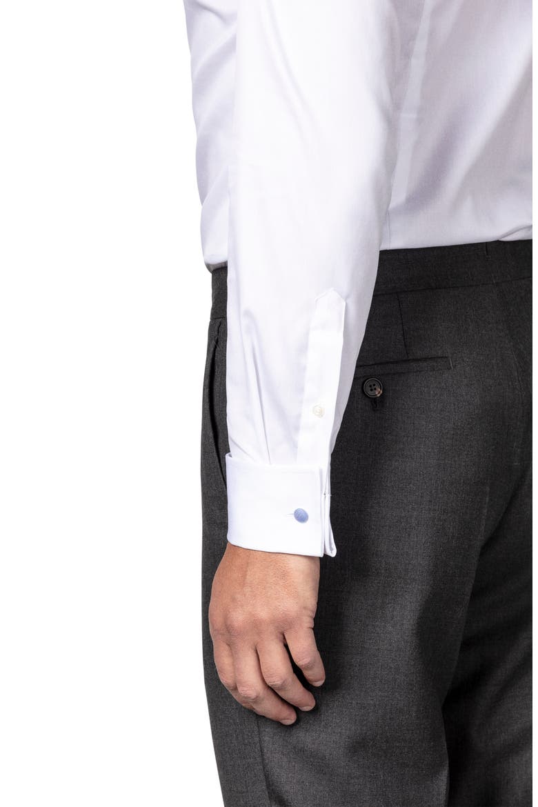 Slim Fit Solid Dress Shirt, Alternate, color, WHITE
