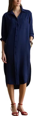 Lauren Ralph Lauren Long Sleeve Double Faced Georgette Shirtdress