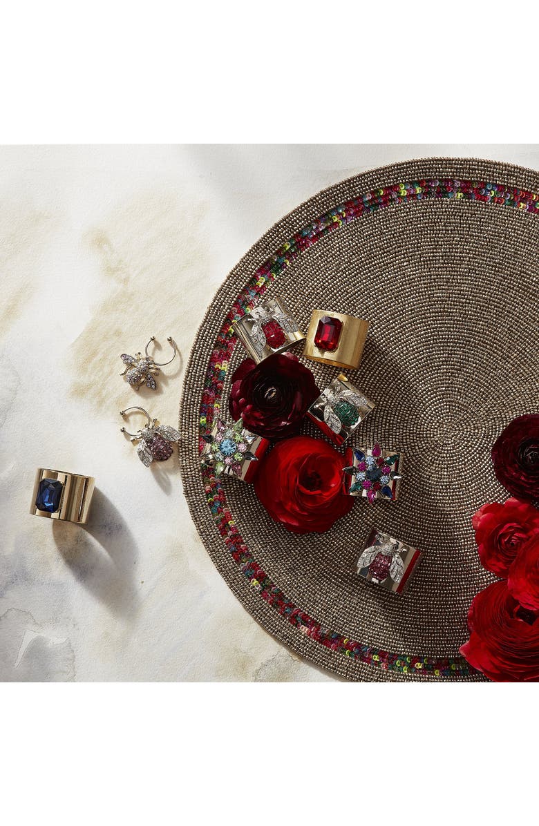 Joanna Buchanan Single gem napkin rings, topaz, set of two, Alternate, color, Navy