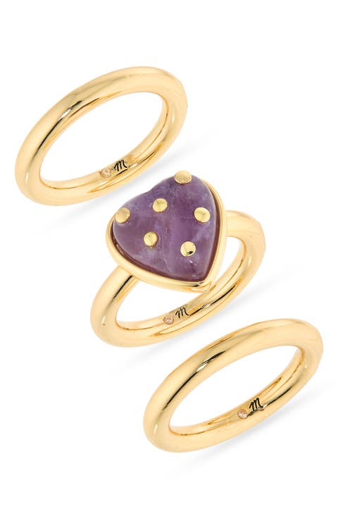 Polka-Dot Heart Stacking Ring