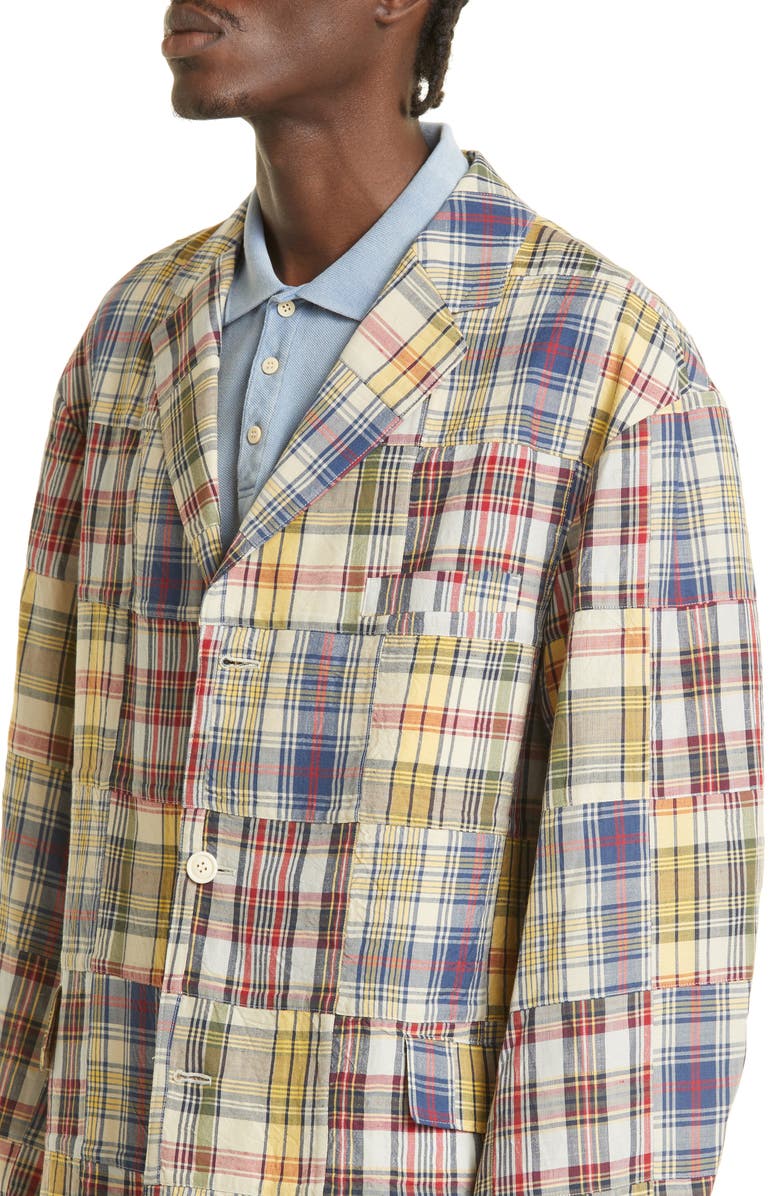 VISVIM Yardbird Patchwork Madras Plaid Sport Coat, Alternate, color, 