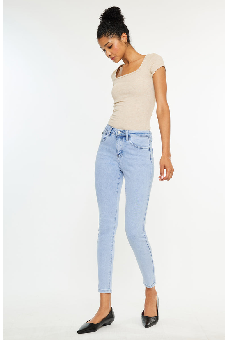 Bev High Rise Ankle Skinny Jeans, Alternate, color, Light Wash
