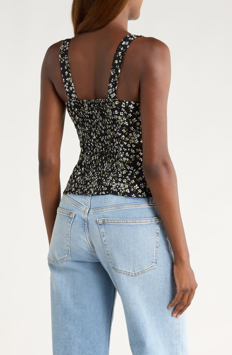Reformation Francy Floral Print Cutout Tank, Alternate, color, Colette