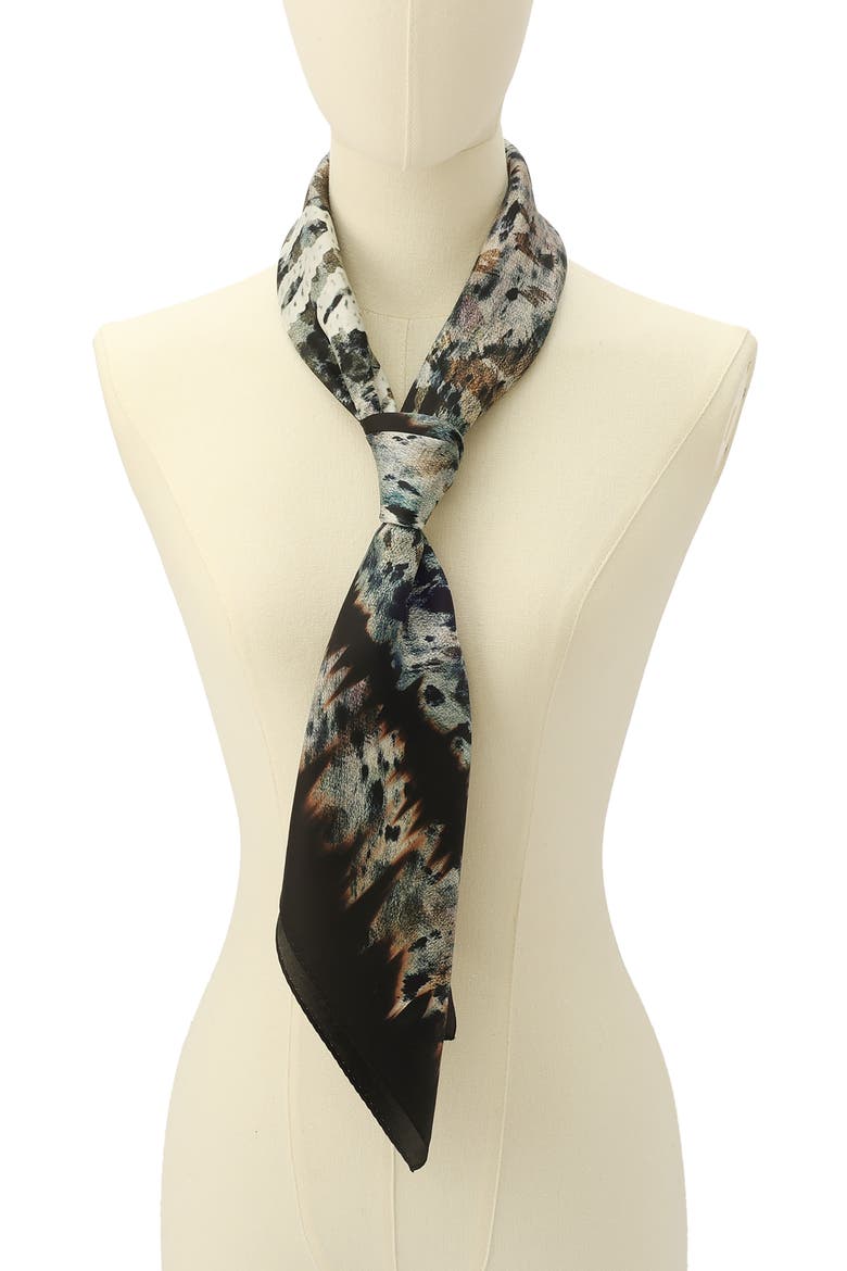 Canter Script Square Scarf, Alternate, color, FAWN BROWN