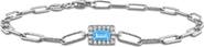 DELMAR Swiss Blue Topaz Paperclip Chain Bracelet
