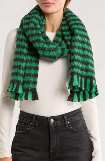 Kate Spade New York painterly houndstooth yarn dyed scarf
