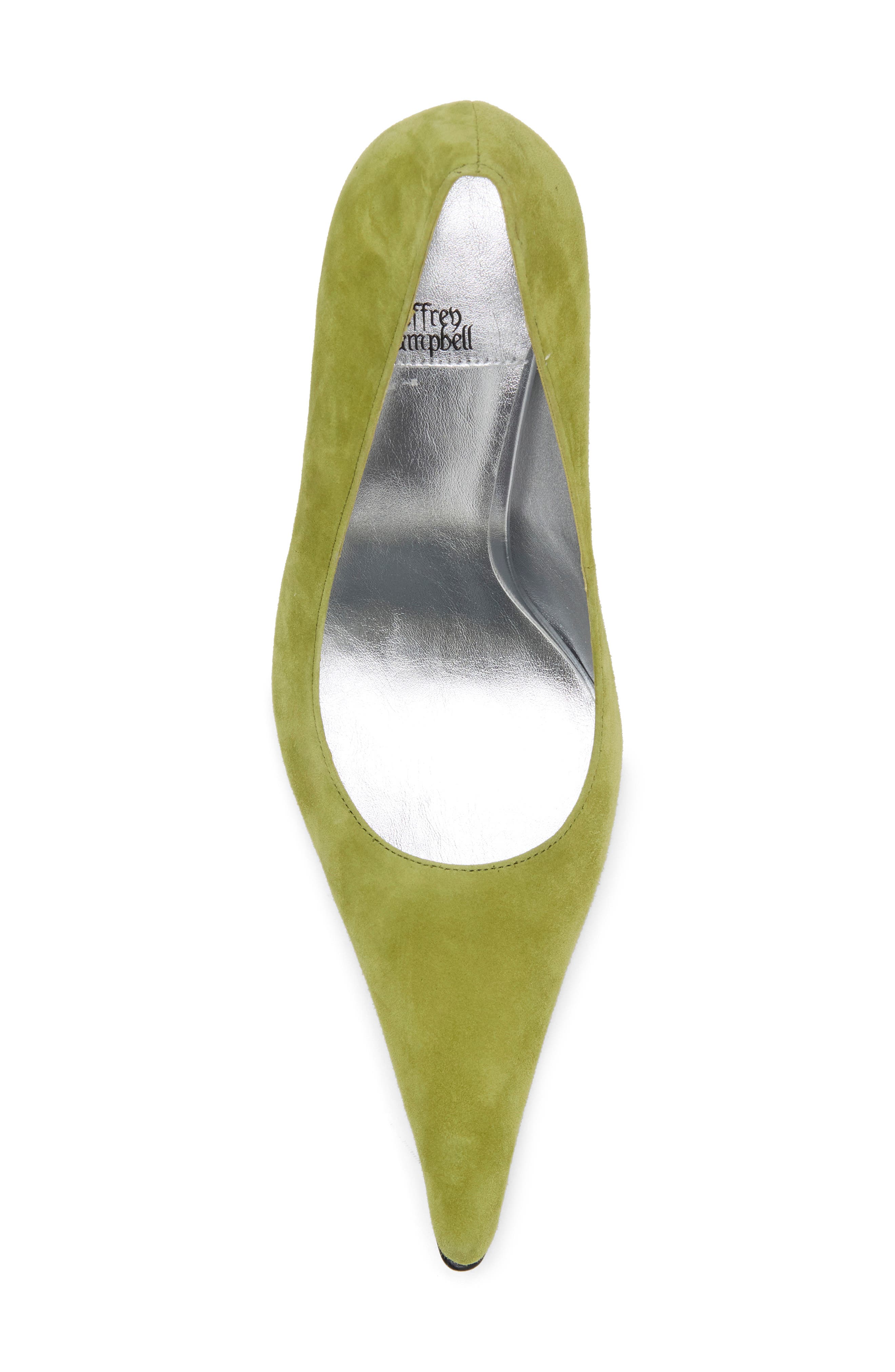 Kick It Pointed Toe Pump, Alternate, color, GREEN SUEDE