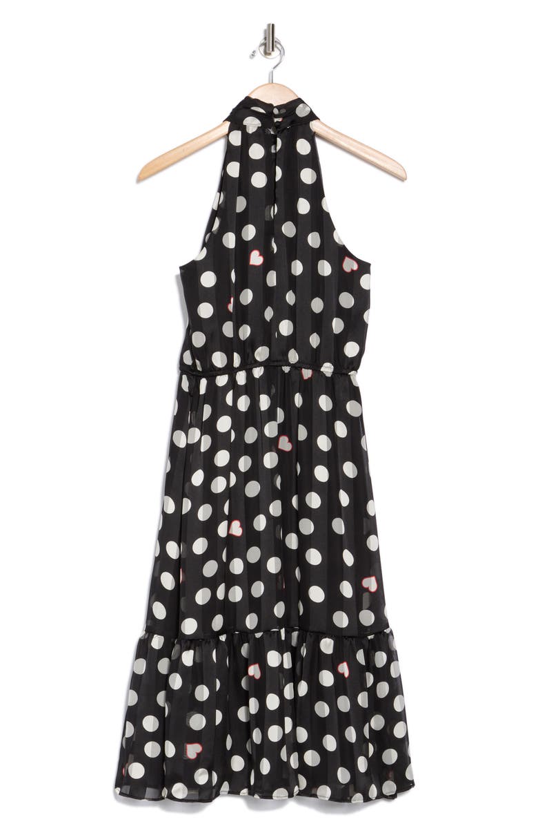 London Times Heart & Dot Print Chiffon Midi Dress, Alternate, color,