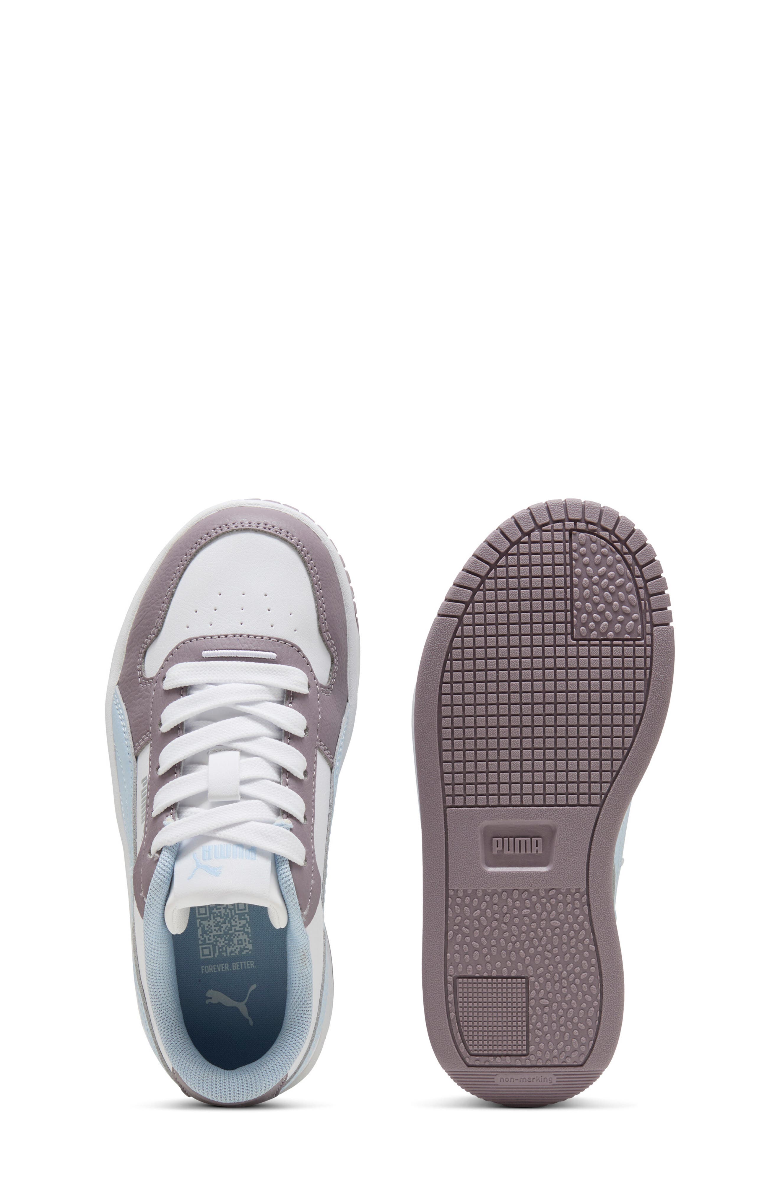 PUMA Kids' Carina Street Sneaker, Alternate, color, Puma White/ Haute Tropic/ Plum