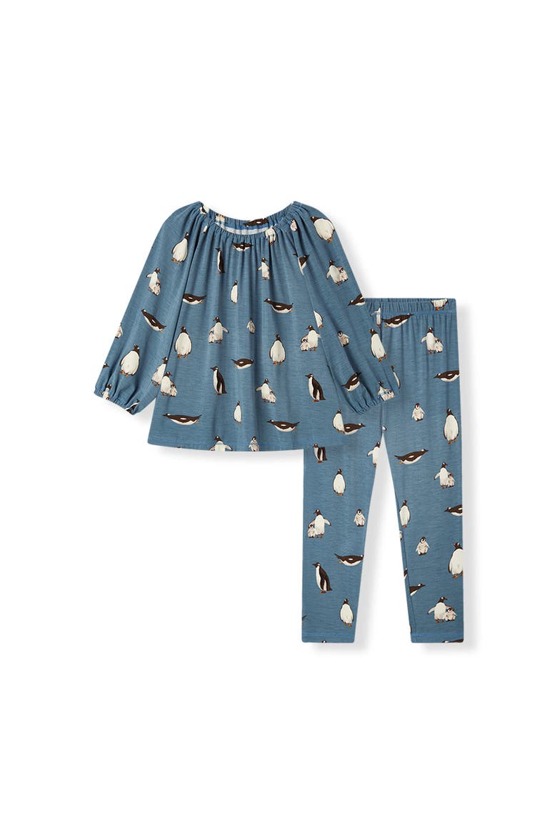 Luxe Stretch Dress and Legging Set, Main, color, Penguin