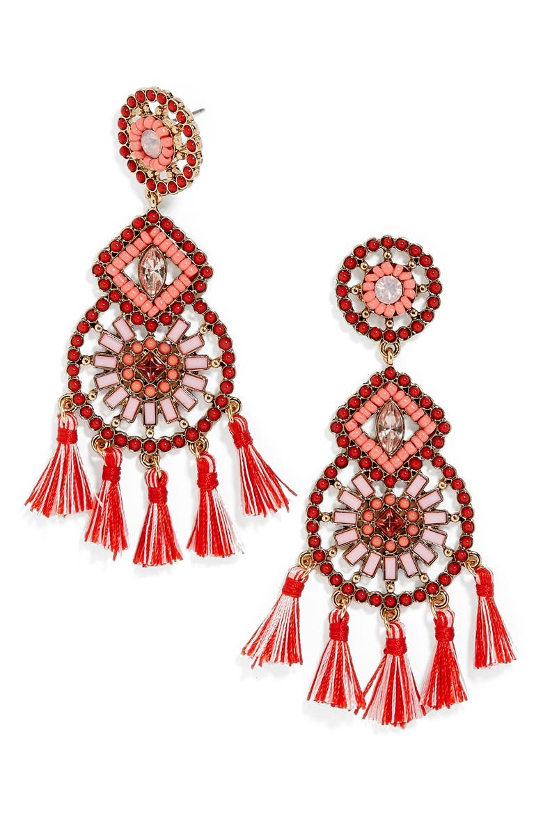 Noelani Drop Earrings, Main, color, PINK
