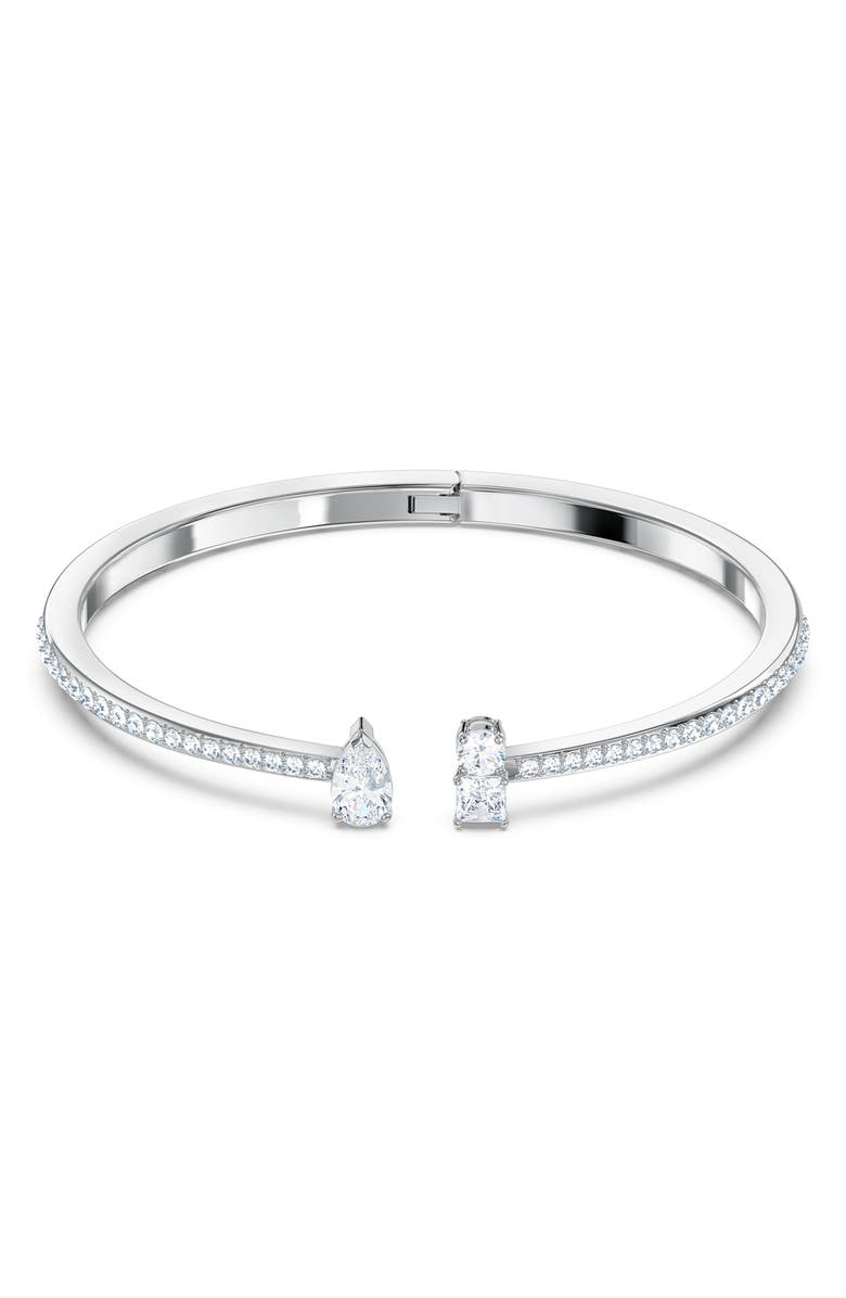 Swarovski Attract Crystal Cuff Bracelet, Main, color, White