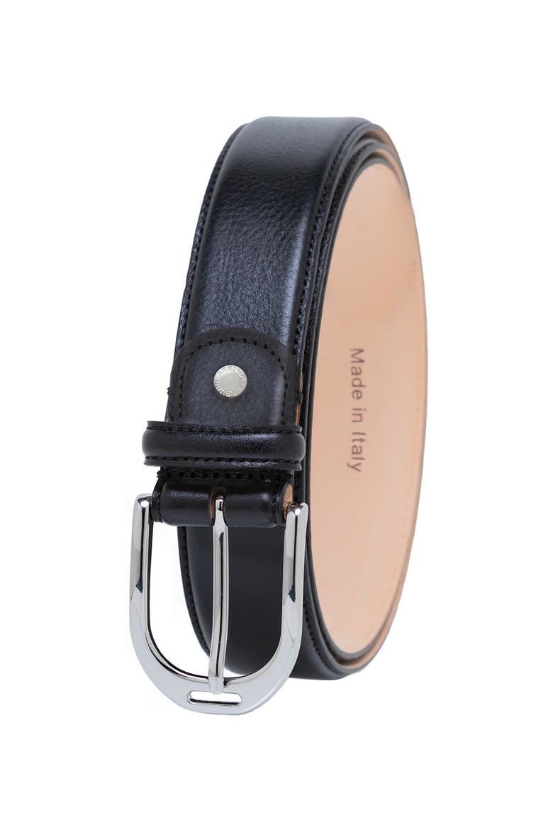 Heritage handcrafted genuine leather belt, Main, color, Black